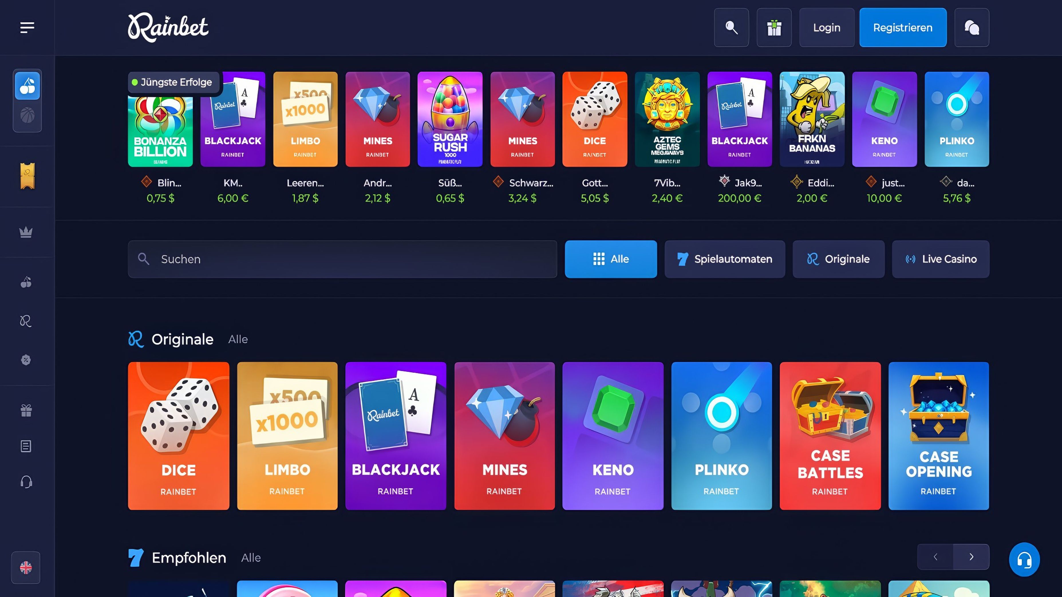Rainbet desktop screenshot 2